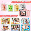 Kids Camera,HD Digital Video Camera with Protective Cover,Childrens Toys for 3 4 5 6 7 8 9 Year Old Boys/Girls,Selfie Camera for Kids,Christmas Birthday Gifts with 32GB SD Card (Unicorn Pink) by TinyTreasures Baby Boutique