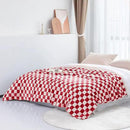 LOMAO Throw Blankets Flannel Blanket with Checkerboard Grid Pattern Soft Throw Blanket for Couch, Bed, Sofa Luxurious Warm and Cozy for All Seasons (Red, 50"x60") by CozyNest Decor
