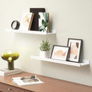 23.6 Inches Long Floating Shelves Wall Mounted, 2 Set Modern White Wall Shelf for Bedroom, Nursery Book Shelf with Lip, Picture Ledge Shelf for Wall Decor Living Room Bathroom Kitchen- White by TinyTreasures Baby Boutique