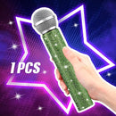 Sanwuta Fake Microphone Prop Sparkly Bling Rhinestones Plastic Play Microphone Pretend Glitter Bedazzled Mic for Cosplay Party Costume(Light Green) by TinyTreasures Baby Boutique