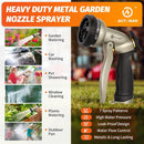 AUTOMAN Garden Hose Nozzle - 7 Patterns Sprayer, 100% Metal High Pressure Spray Nozzle, Labor-Saving Design, Heavy Duty Water Hose Nozzle for Garden Watering, Car Washing, Window Cleaning,Pets Bathing by GreenHaven Gardens