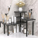 JayRex Countertop Corner Shelf, 3 Tier Shelf Moveable Organizer for Bathroom Counter, Make Up, Dresser Table, Desktop Shelf (Black) by CozyNest Decor