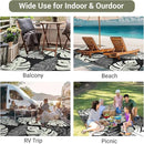 GAOMON Waterproof 8x10 Outdoor Rug Reversible Plastic Straw Rug Modern Patio Carpet, Foldable Lightweight RV Camping Mat with Portable Bag & 4 Stakes, UV Resistant & Sturdy for Picnic, Beige by CozyNest Decor