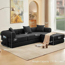 107" Oversized Convertible Sleeper Sofa Bed, Corduroy L Shape Sectional Couch, Folding Sofa Bed with Side Pocket, Modern Cloud Floor Mattress Couch, Modular Sofa for Living Room, Black by CozyNest Decor