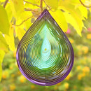 Wind Spinner Garden Indoor Outdoor Decor 3D Stainless Steel Metal Hanging Decorations, 3D Water Droplets Pattern Metal Wind Sculptures & Spinners Whirligig Gifts with 12inch(Green&Purple) by GreenHaven Gardens
