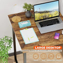 PayLessHere | 32 Inch Computer Desk | Brown | Office Desk with Metal Frame, Adjustable Feet | Water-Resistant, Scratchproof Surface | Sturdy Writing Table for Home Office or Study | Pack of 2 by CozyNest Decor