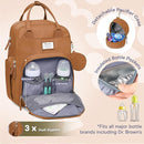 RUVALINO Diaper Bag Backpack-Multifunction Baby Travel Bag with Changing pad, Insulated Bottle Holders & Pacifier Case, Large Capacity, Waterproof, Dark Brown by TinyTreasures Baby Boutique