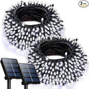 OZS 2PK 240LED 95FT Solar Sring Lights Outdoor Waterproof, Solar Christmas Lights for Outside, Green Wire Tree Electric Holiday Light with 8 Lighting Modes for Christmas Decorations(Cool White) by GreenHaven Gardens