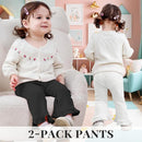 Neutocd Toddler Baby Girl 2-Pack Pants Bell Bottom Infant Baby Girl Solid Ribbed Cotton Leggings by TinyTreasures Baby Boutique