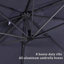 PURPLE LEAF 11 Feet Patio Umbrella with Base Outdoor Cantilever Round Umbrella Aluminum Offset Umbrella with 360-degree Rotation for Garden Deck Pool Patio, Grey by GreenHaven Gardens