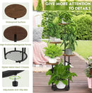 TOSKING 5 Tier Metal Plant Stand Indoor， Plant Shelf, Corner Shelf Flower Pot Stand for Outdoor Plant Stand for Living Room Balcony Garden Patio Bedroom (Black and Brown, 42in) by GreenHaven Gardens