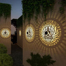 4 Pack Solar Fence Lights Metal Solar Powered Outdoor Wall Deck Step Lights Zen Theme Waterproof Fence Light for Garden Post Patio Backyard Yard Decor, Gardening Gifts for Women Mom Grandma by CozyNest Decor