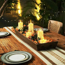 Homemory Pure White Flameless Candles with Embedded Star String Fairy Lights, Battery Operated Candle, LED Candles, Fake Candles with Remote Control and Timer, Set of 5(H4 5" 6" 8" 8") by CozyNest Decor