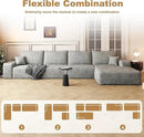 136" Sectional Couches for Living Room Modern Modular Sofa with L-Shape Couchs Upholstered Boneless Couch Deep Seat Sectional Couch with Chaise (Grey, Right Facing Chaise+3Seaters) by CozyNest Decor