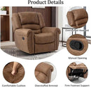 CANMOV Leather Recliner Chair, Classic Breathable Manual Recliner Chair with Comfortable Arm and Back Single Sofa for Living Room, Camel by CozyNest Decor