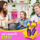 Wishouse Walkie Talkies for Kids Rechargeable Long Range,Xmas Birthday Gift for 4 5 6 7 8 9 Year Old Girls,Hiking Gear Camping Games Cool Toys with NOAA,SOS Siren,Lamp,Lanyards,Easy to Use,2 Pack by TinyTreasures Baby Boutique