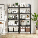 NUMENN Bookshelf, 5 Tier Bookshelves, Home Office Bookcase Shelf Storage Organizer, Free Standing Storage Shelving Unit for Bedroom, Living Room and Home Office, Carbon Fibre by CozyNest Decor