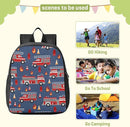 Cartoon Fire Trucks Toddler Backpack Waterproof Mini Backpack Boys/Girls Cute Small Backpack Kindergarten Pre School Bags 13 Inch by TinyTreasures Baby Boutique