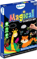 Skillmatics Scratch Art Book for Kids - Animals, Craft Kits & Supplies, 30+ Scratch Stickers, Travel Toys, DIY Kit, Gifts for Boys & Girls Ages 3, 4, 5, 6, 7, 8 by TinyTreasures Baby Boutique