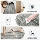 Washable Rug 6x9 Area Rugs, Abstract Washable Rugs with Non-Slip Backing, Stain Resistant Indoor Floor Carpet for Bedroom Dining Room Table Nursery Hallway Home Office-Black/Gray by TinyTreasures Baby Boutique