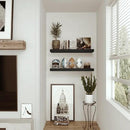 Black Floating Shelves for Wall Mounted, 24 inchs x 9.1” Deep x 1.5” Thick Wall Shelves for Bedroom, Living Room, Bathroom，Kitchen, Office, Home Decor Shelf with Invisible Bracket - Set of 2 by CozyNest Decor