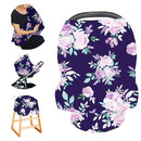 Carseat Cover Girls, Multiuse - Nursing Breastfeeding Covers, Purple Flower Theme, Car seat Canopy, Stretchy Soft Breathable by TinyTreasures Baby Boutique