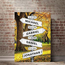 Personalized Family Street Sign Multi-Name Canvas Or Poster Wall Art, Street Sign Customized With Name, Best Gifts For Parents, Grandparents From Kids Daughter Son, Christmas Gift For Family