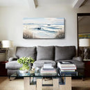 amatop Large Canvas Art Wall Decor for Bedroom Living Room –Rustic Coastal Ocean Artwork for Walls with Sailboat and Waves – Blue and White Nautical Beach Seascape Canvas Print 48x24 Inch by CozyNest Decor
