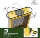Kingsyard Metal Mesh Bird Feeder for Outdoors Hanging, Finch Feeder for Nyjer/Thistle, Sliding Mesh & Built-in Perch, Recycled Plastic, Yellow by CozyNest Decor