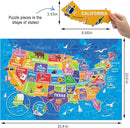Jumbo Floor Puzzle for Kids,USA Map Puzzle Jigsaw Geography Puzzles,70 Piece US Map 50 States with Capitals,United States Puzzle for Ages 3-5,Preschool Learning Toys Gift for 4-8 Years Old by TinyTreasures Baby Boutique