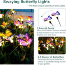 TONULAX Solar Garden Lights - Swaying Butterfly Light, Swaying in The Wind, Solar Outdoor Lights, Yard Patio Pathway Decoration, High Flexibility Iron Wire & Realistic Butterflies (2 Pack) by GreenHaven Gardens