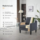 VINGLI Accent Chairs Set of 2 Living Room Chairs Dark Grey Reading Chair for Bedroom Scooped Arm Chair Mid Century Modern Linen Chairs Upholstered Comfy Chair for Apartment, Waiting Room by CozyNest Decor