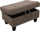 Ottoman Rectangular Storage Ottoman Bench, Footrest Stool Footstool with Lid for Living Room, Bedroom, Entryway, Brown, 28.5"x19.5"x17.5" by CozyNest Decor