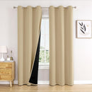 ChrisDowa 100% Blackout Curtains 78 inch Long for Bedroom with Black Liner, 2 Thick Layers Total Blackout Thermal Insulated Grommet Window Curtains 2 Panels Set (Beige, 42 x 78 Inch) by TinyTreasures Baby Boutique
