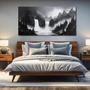 Mountain Hand Painting Wall Decor For Living Room - Extra Large Waterfall Pictures Wall Art For Office - Landscape Canvas Wall Art For Bedroom Size 36 x 72 Inch by CozyNest Decor