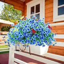 ‌20 Bundles Artificial Flowers for Outdoors‌ with 6 Faux Butterflies, UV Resistant ‌Fake Flowers‌ with Eucalyptus Leaves, ‌Artificial Plants Outdoor‌ for Patio Garden Porch Home Decor (Blue) by CozyNest Decor