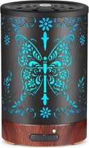 Metal Essential Oils Diffuser 150ML for Women Mom Grandma Wife, Aromatherapy Diffuser Cool Mist Humidifier with 7 Colors Lights Waterless Auto Off Air Diffusers(Butterfly) by TinyTreasures Baby Boutique