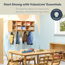 Angeles Value Line 10 Section Wall Locker, Classroom Shelves and Daycare Furniture, Cubby Storage Organizer with Hooks, 48" L x 12" W x 19" H by TinyTreasures Baby Boutique