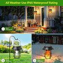 Solar Lanterns Outdoor Waterproof, Upgraded Flickering Flames Hanging Solar Lights for Outside with Wall Hooks, Halloween Decor Retro Metal Outdoor Lanterns Auto On/Off for Patio, Yard Decor by CozyNest Decor
