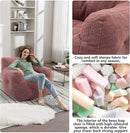 Recaceik Large Bean Bag Chairs, Tufted Soft Stuffed Bean Bag Chair with Filler, Fluffy Lazy Sofa, Imperial Lounger Giant Bean Bag Chair for Bedroom, Living Room, Rufous by CozyNest Decor