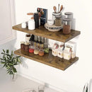 30" Floating Shelves for Wall, 12" Deep Slim Rustic Brown Floating Shelves, Wall-Mounted Shelves for Bedroom, Living Room, Kitchen, Bathroom - Set of 2 by CozyNest Decor