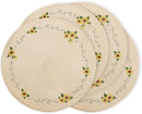 Whaline 4Pcs Round Sunflower Placemats Spring Summer Flower Embroidered Place Mats Floral Dinner Table Mats for Home Holiday Birthday Baby Shower Party Decor by CozyNest Decor
