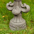 Glitzhome Fleur De Lis Garden Statue MGO Outdoor Decration, 21.25" H, Concrete Grey by GreenHaven Gardens