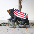 Garden Statue Bear,Solar American Flag Bear Ourdoor Statue,Garden Decor Bears Solar Light,Resin Figurine Lights,Outdoor Decor for Patio,Porch,Balcony,Yard,Lawn by GreenHaven Gardens