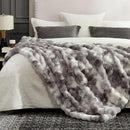 Cozy Bliss Faux Fur Throw Blanket for Couch, Fuzzy Soft Plush Thick Bubble Blanket for Sofa Bedroom Living Room, 60 * 80 Inches Tie-dye Taupe by CozyNest Decor