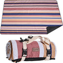 Waterproof Picnic Blanket 80" x 80" in Portable with Carry Strap for Beach Mat or Family Outdoor Camping Party, Park Blanket for Grass Park, Hiking, Travel, Concerts (Brown&Orange, 80" x 80") by TinyTreasures Baby Boutique