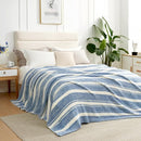 Snuggle Sac Stripe Blue Blankets Luxurious Microfiber Fabric, Reversible Super Soft Bedding Blankets Warm Cozy Knit Fuzzy Plush Blanket for Bed,Couch,Sofa,Living Room, Blue Stripe,60x80 inches by TinyTreasures Baby Boutique