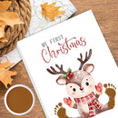 SHLINCO Elk Handprint Keepsake DIY Kit, Baby's First Christmas Keepsake, Winter Decoration, Family Footprint Art for Kids, 7.8x9.8 Inch Canvas, Suitable For Desktop Wall Ornaments by TinyTreasures Baby Boutique