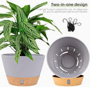QCQHDU 2 Pack Hanging Planters for Indoor Outdoor Plants, 10 Inch Hanging Baskets Flower Pots with Reservoir Tray & Visible Water-Level by CozyNest Decor