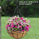 4 Pack 18 Inch Hanging Planters for Outdoor Plants Extra Large Hanging Baskets Flower Pots with Natural Coconut Liner for Porch Balcony Garden Decor by GreenHaven Gardens